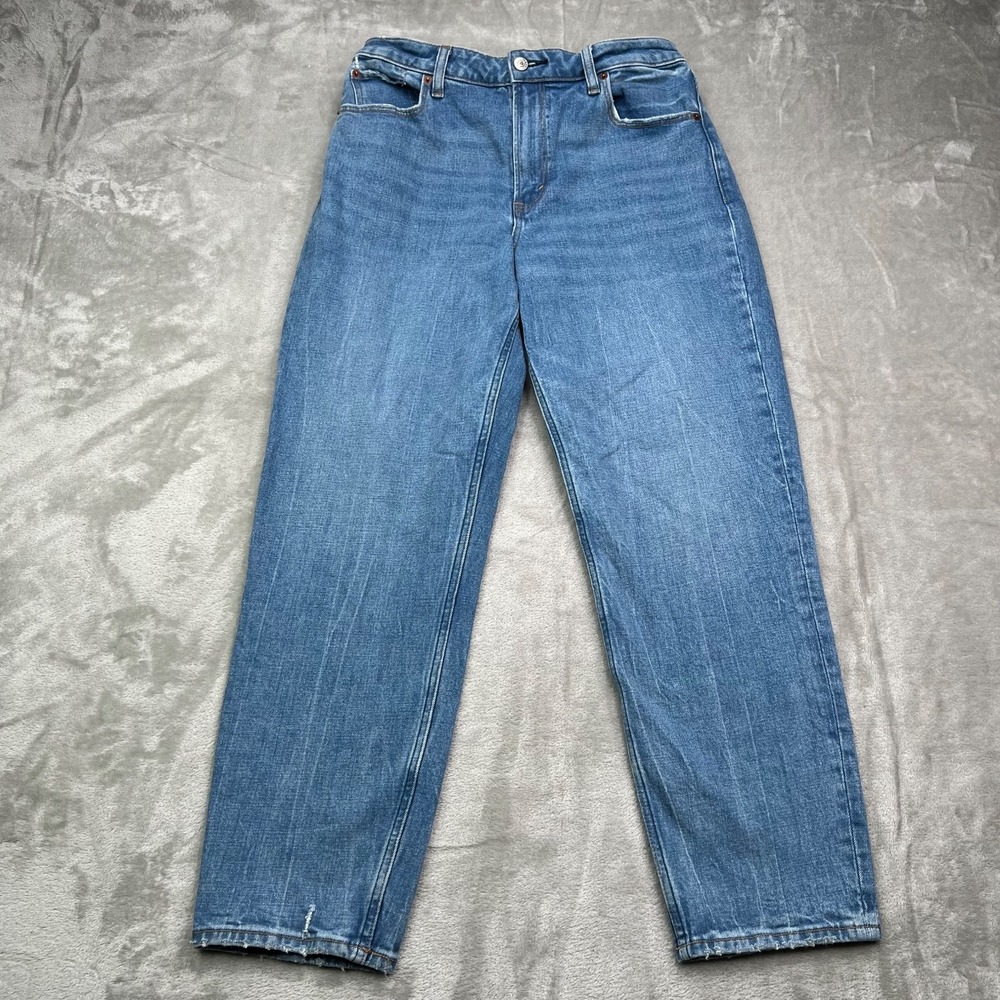 Abercrombie & Fitch High-Rise Blue Straight-Leg Jeans